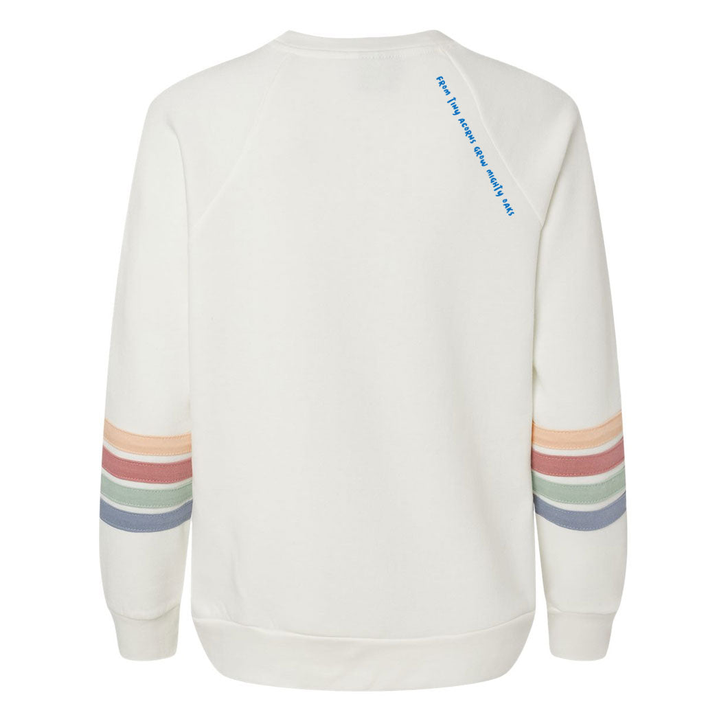 Acorn Academy Blue Logo Striped Crewneck - Adults