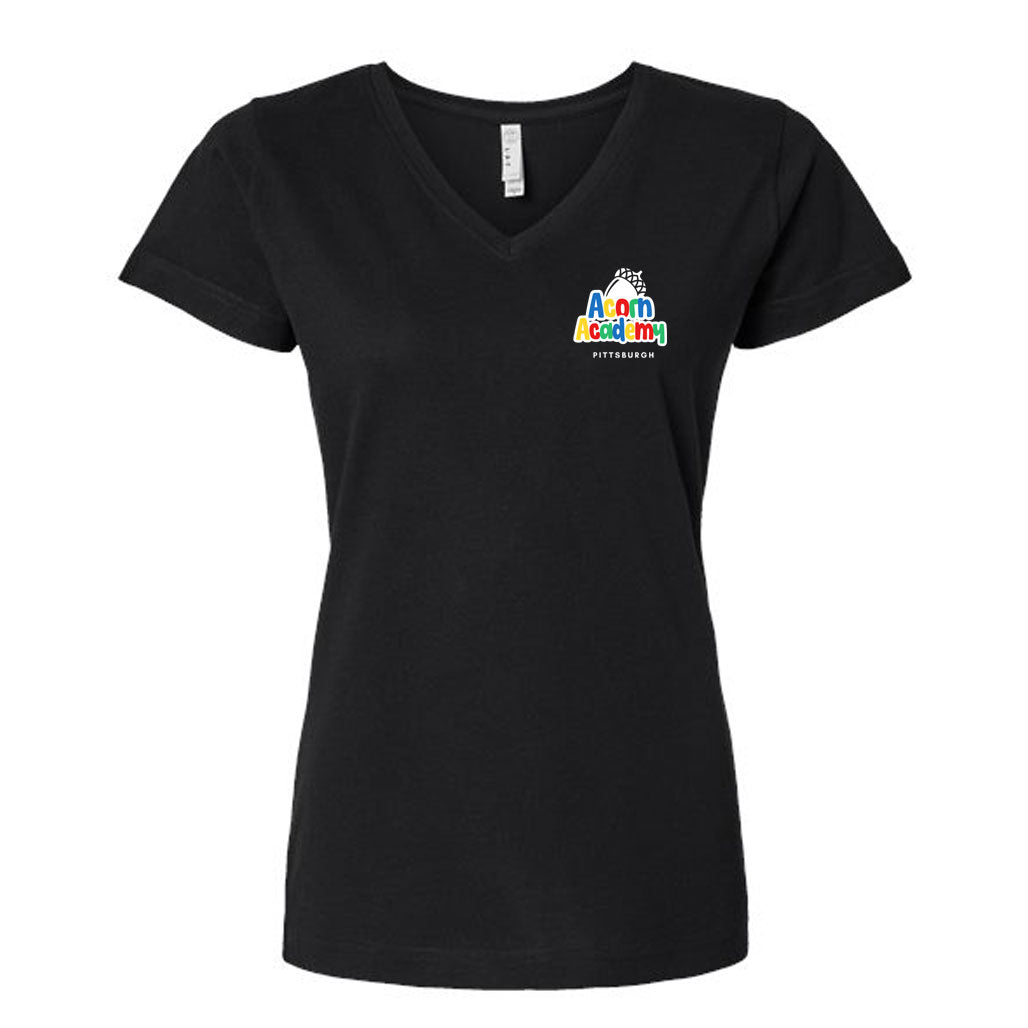 Acorn Academy Classic Logo V-neck Black - Adults