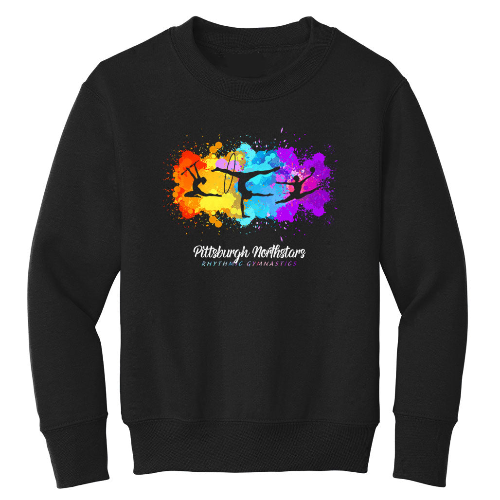 Pittsburgh Northstars Rhythmic Paint Splatter Crewneck Sweatshirt