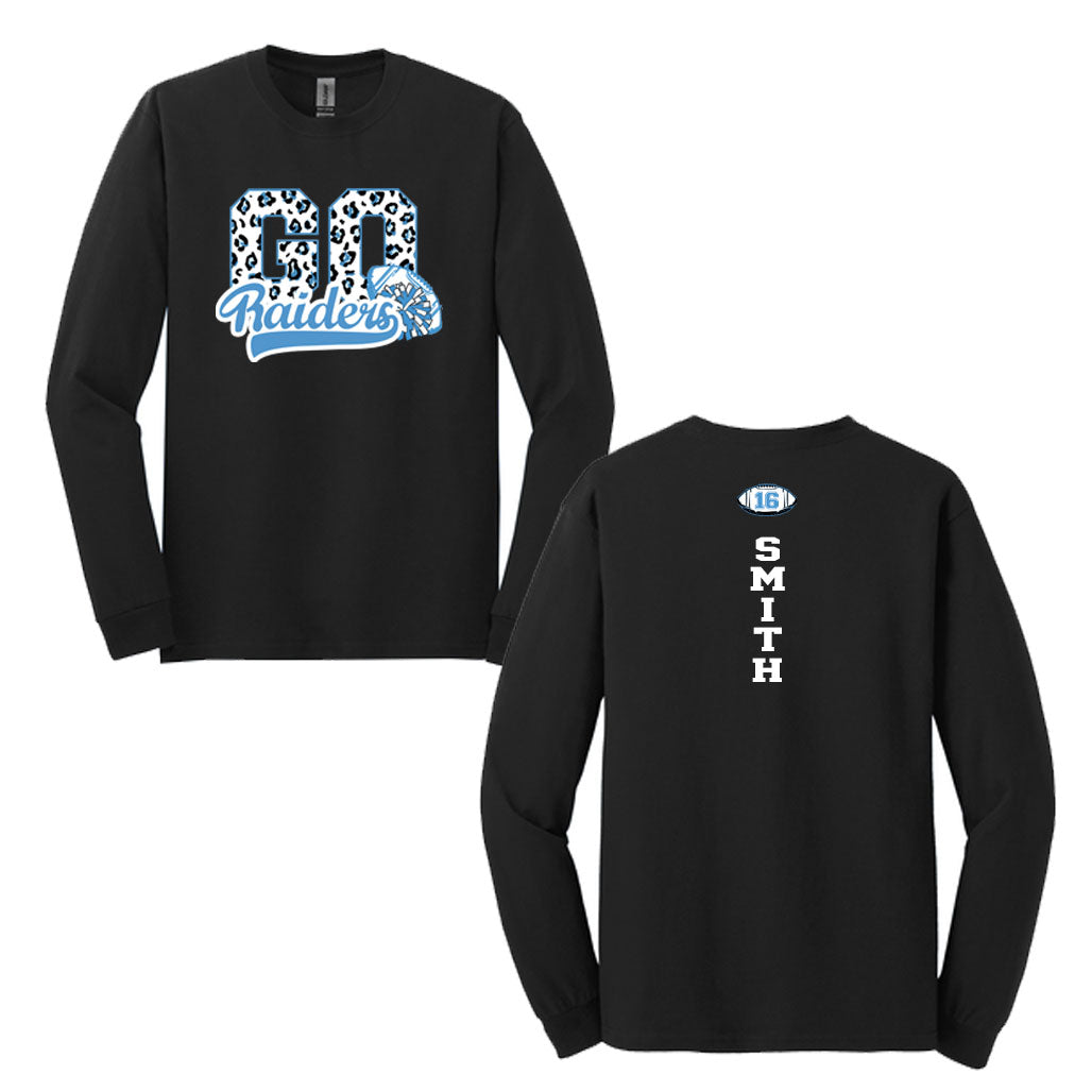Raiders Cheer & Football Leopard L/S Tee
