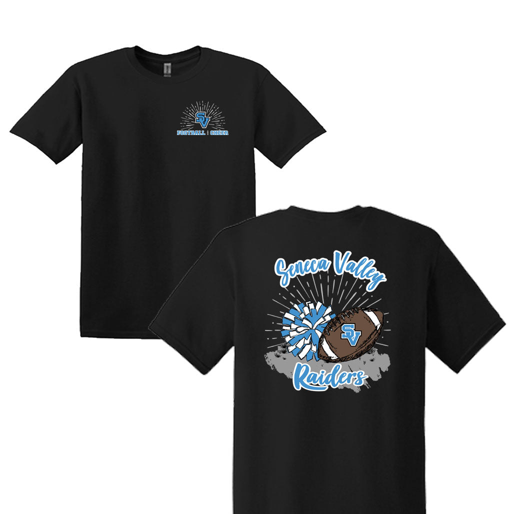 Raiders Cheer & Football Starburst Tee - Black