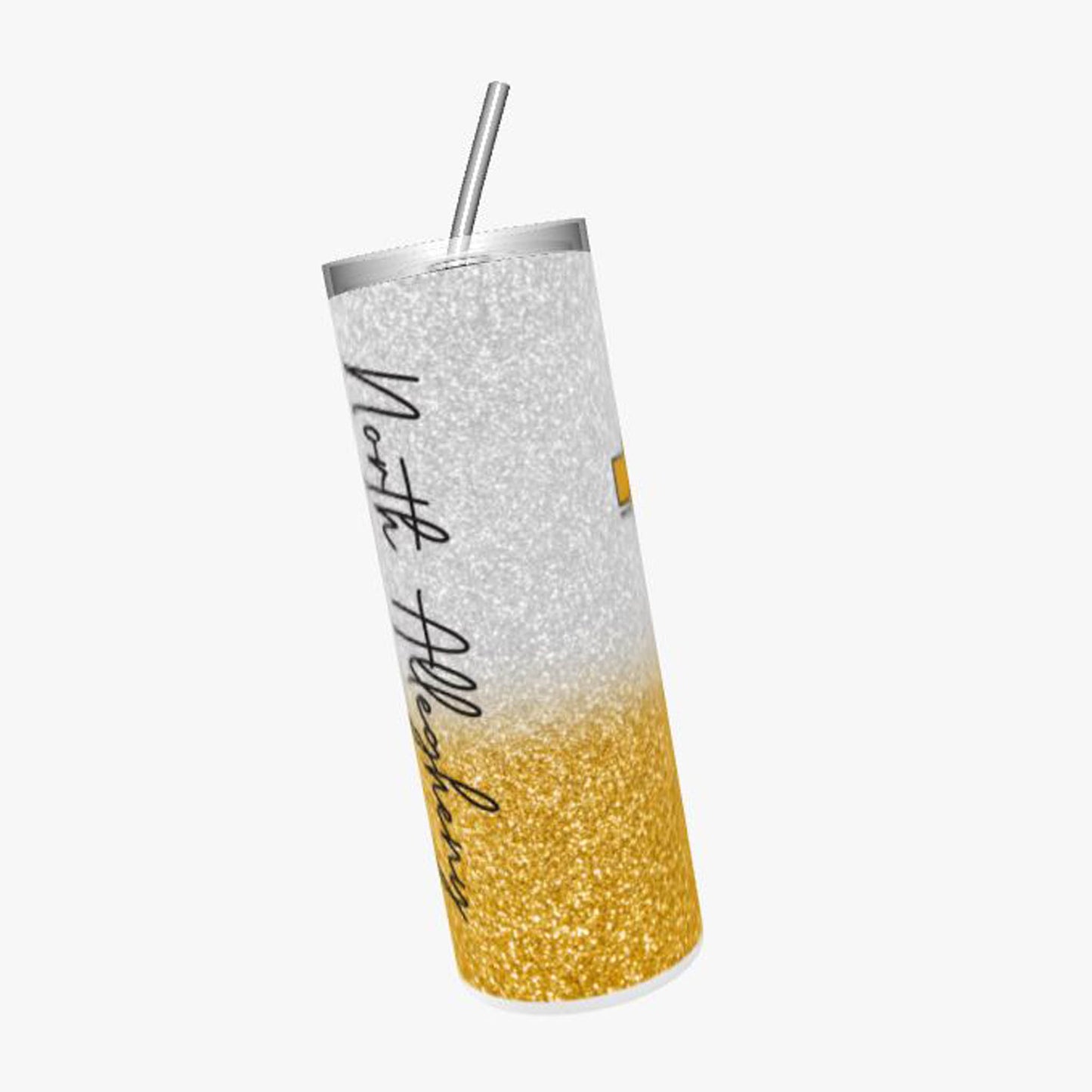 20oz glitter tumbler North Allegheny Tigers back