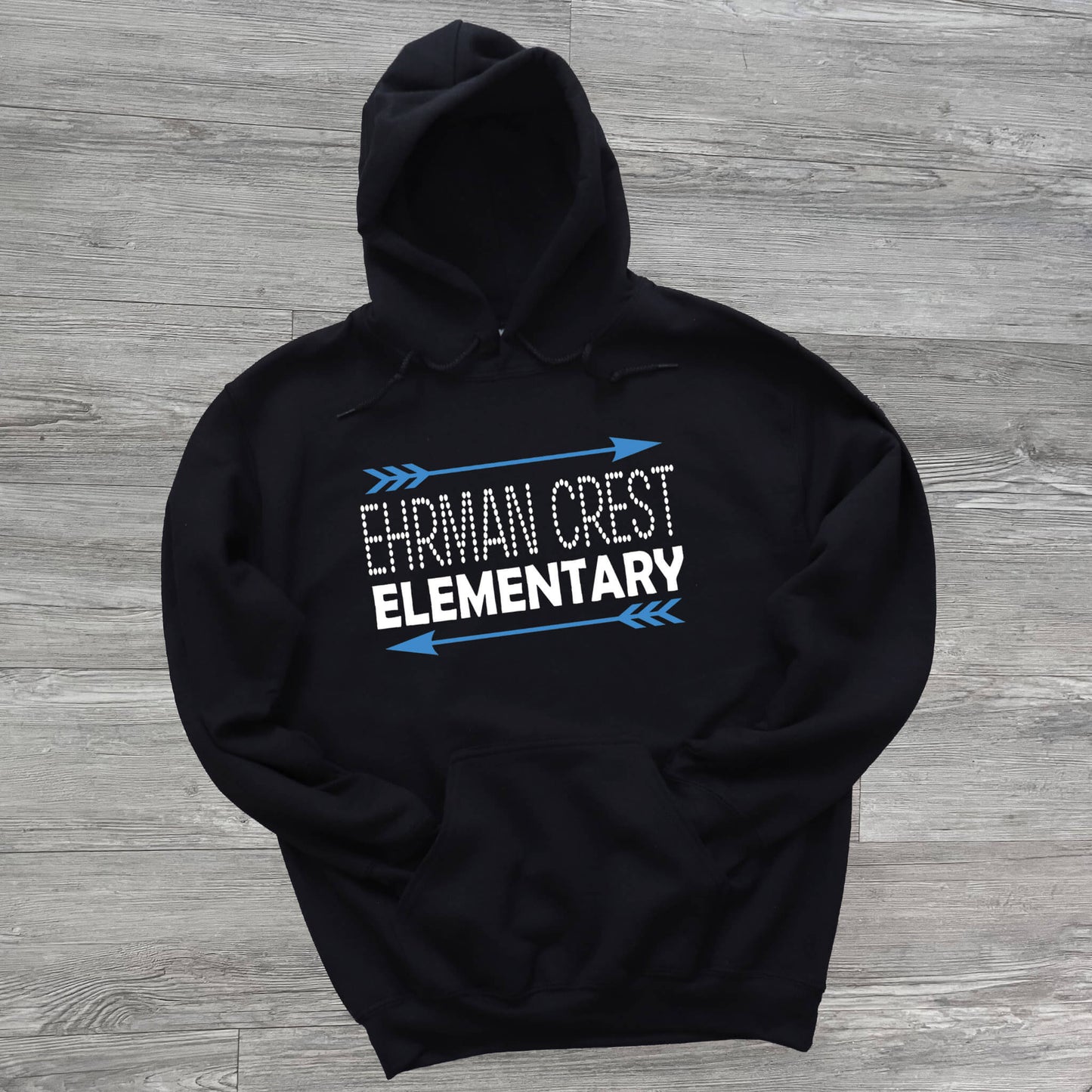 Black Ehrman Crest Elementary Hoodie