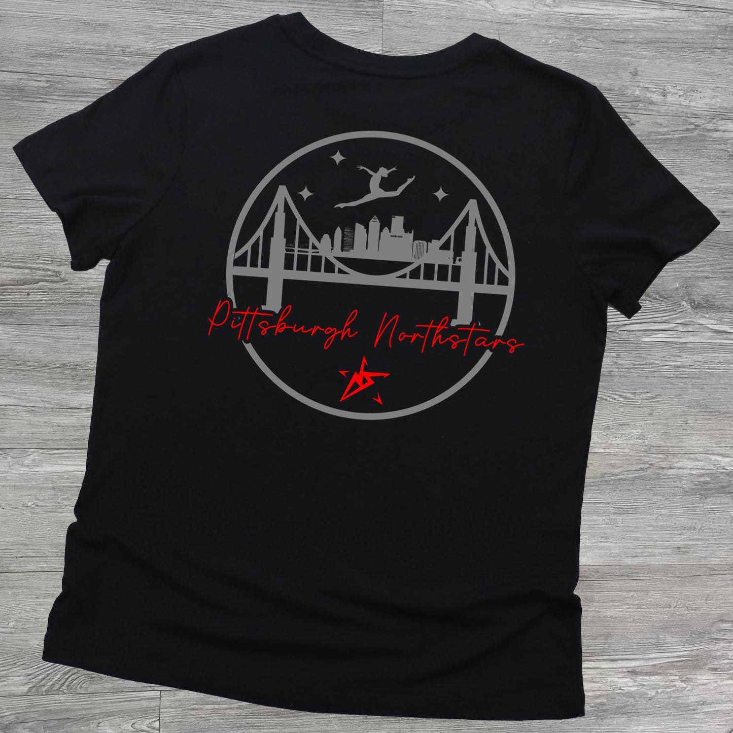 Pittsburgh Northstars Girl Gymnast Leaping over Bridge back