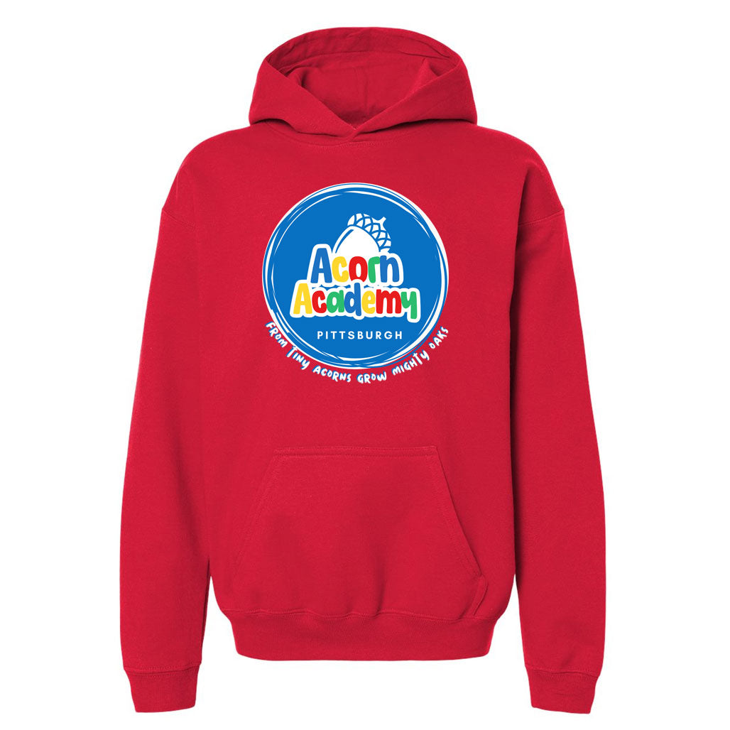 Acorn Academy Logo Hoodie Red - Adults + Youth