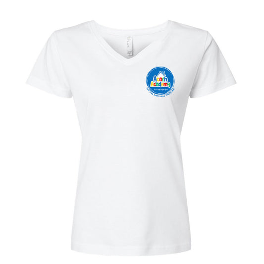 Acorn Academy Logo V-neck White - Adults