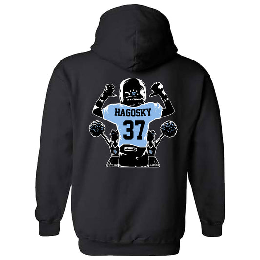 Raiders Player+Cheer Silhouette Hoodie - Football+Cheer - Black