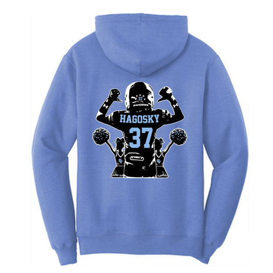 Raiders Player+Cheer Silhouette Hoodie - Football+Cheer - Blue