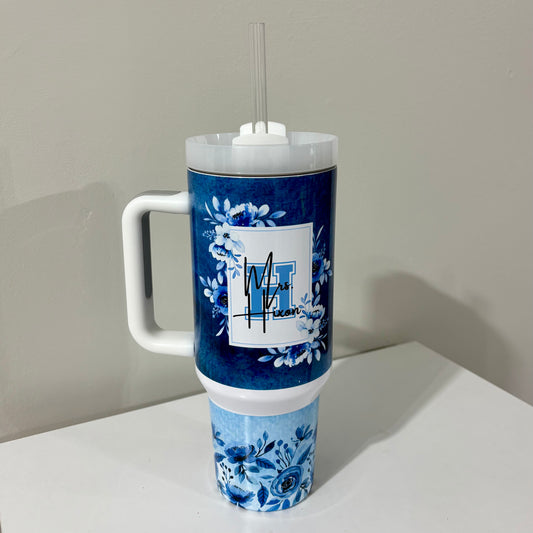 40oz. Stainless Steel Tumbler with Handle - Personalized