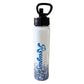 White water bottle with personalized name and black cap on a Seneca Valley themed bottle.