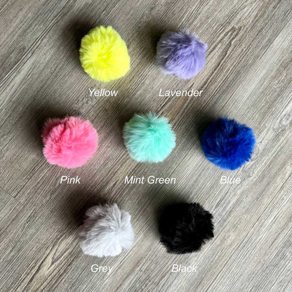Fuzzy Ball Gymnast Bag Tag / Key Chain