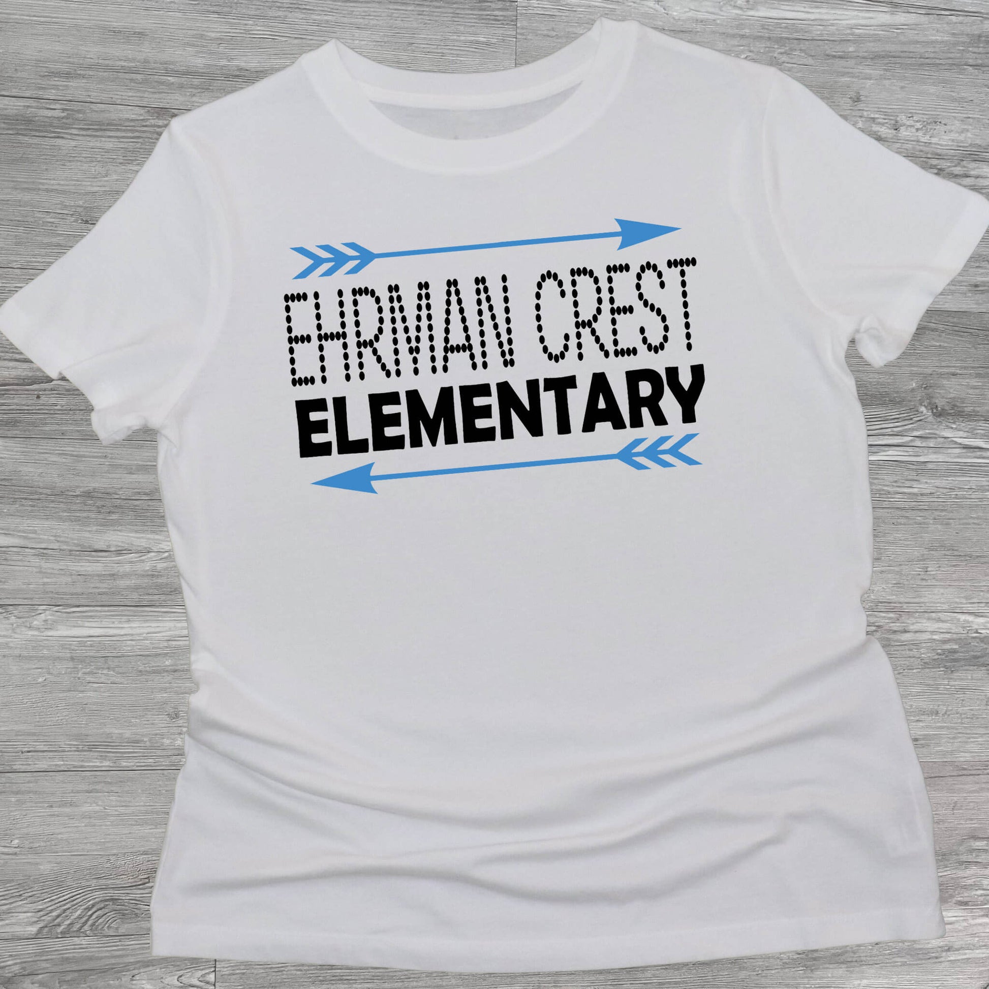 White Ehrman Crest Elementary tshirt