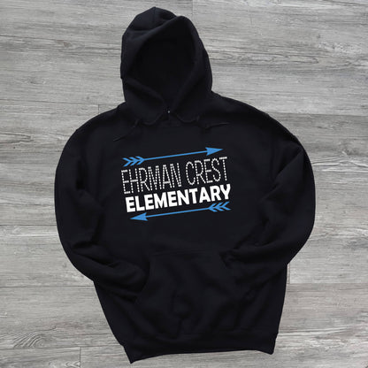 Black Ehrman Crest Elementary Hoodie