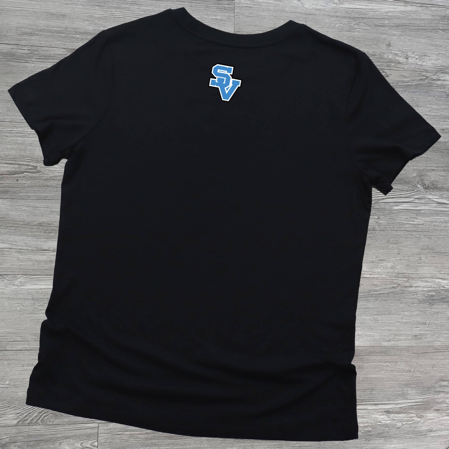 Black Ehrman Crest Middle School tshirt back with SV logo