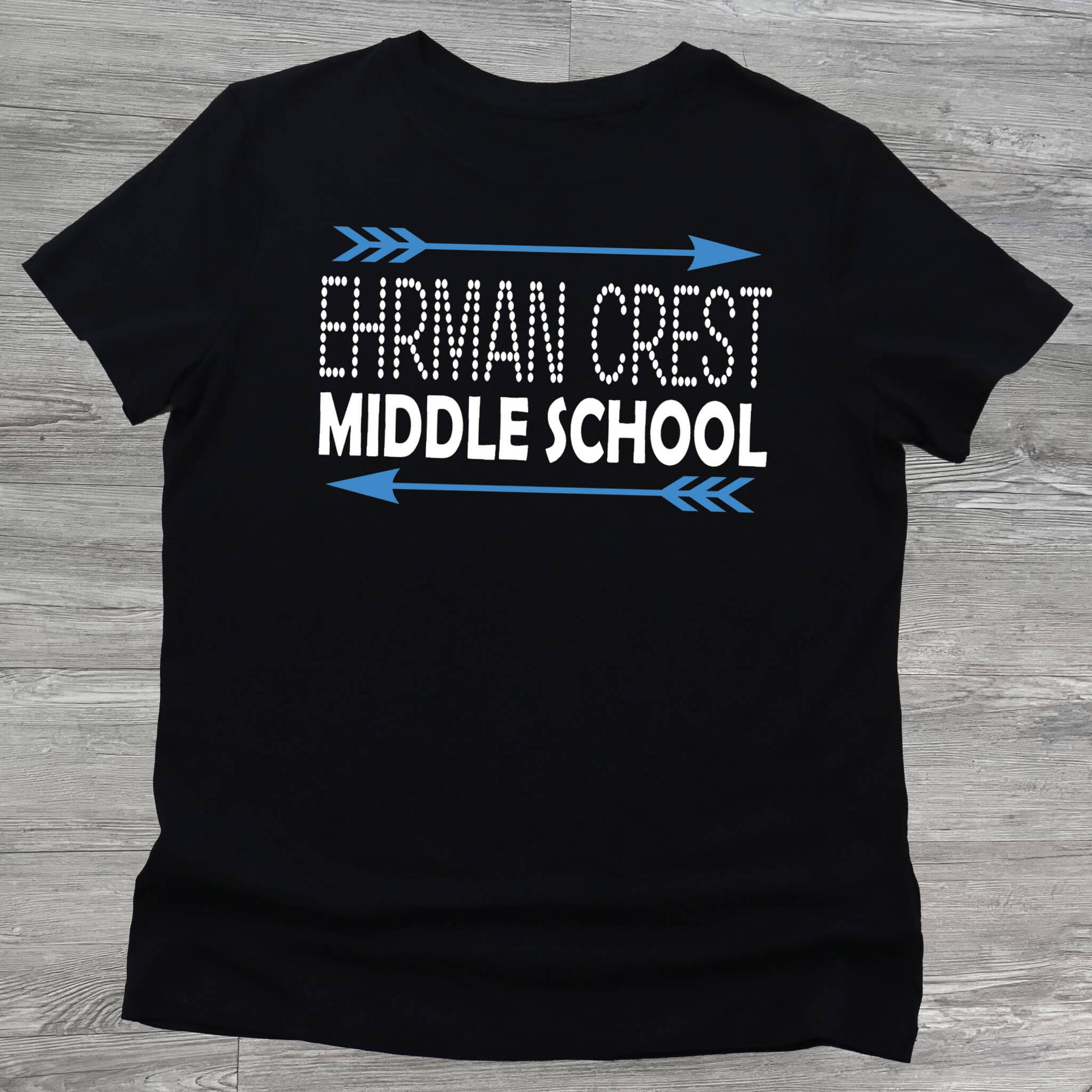 Black Ehrman Crest Middle School tshirt