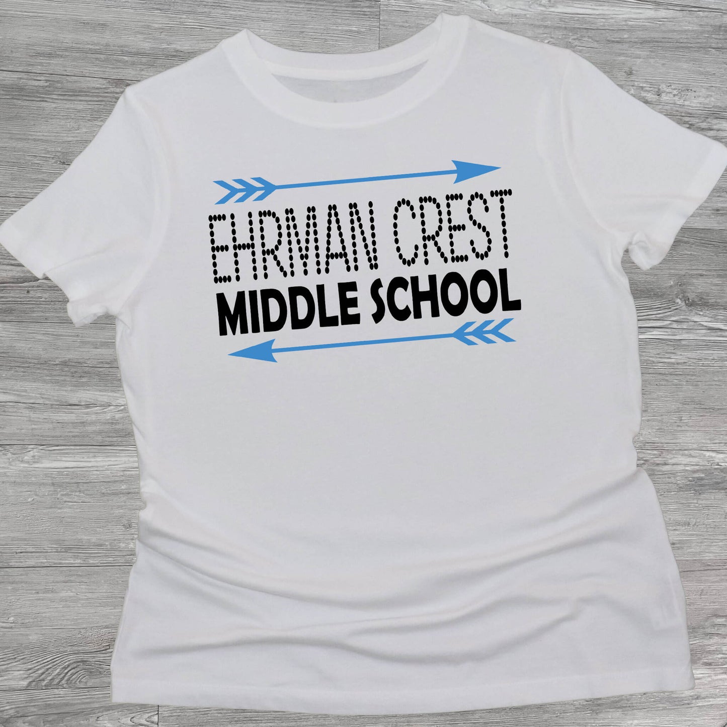 White Ehrman Crest Middle School tshirt