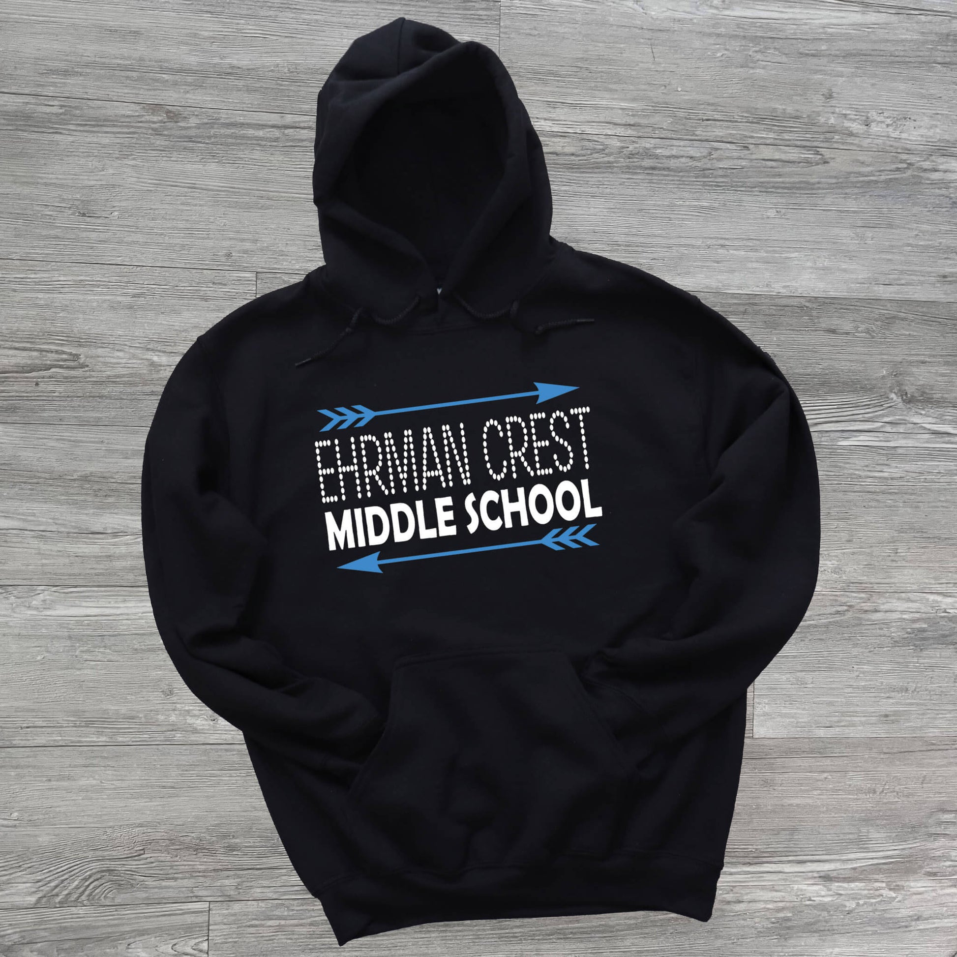 Black Ehrman Crest Middle School Hoodie