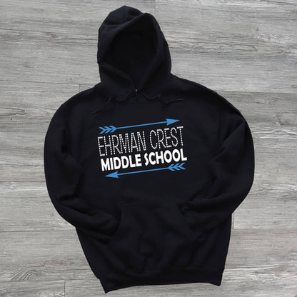 Black Ehrman Crest Middle School Hoodie