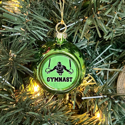 Gymnast Round Ball Tree Ornament
