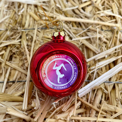 Gymnast Round Ball Tree Ornament