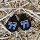 Raiders Personalized Teardrop Earrings with Your Name and Number